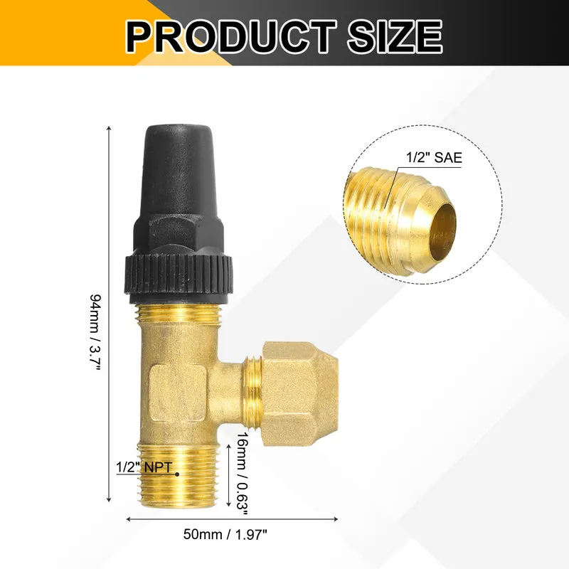 1/2" Flare x 1/2" NPT Male Angle Stop Valve Brass Right Angle Valve Fitting