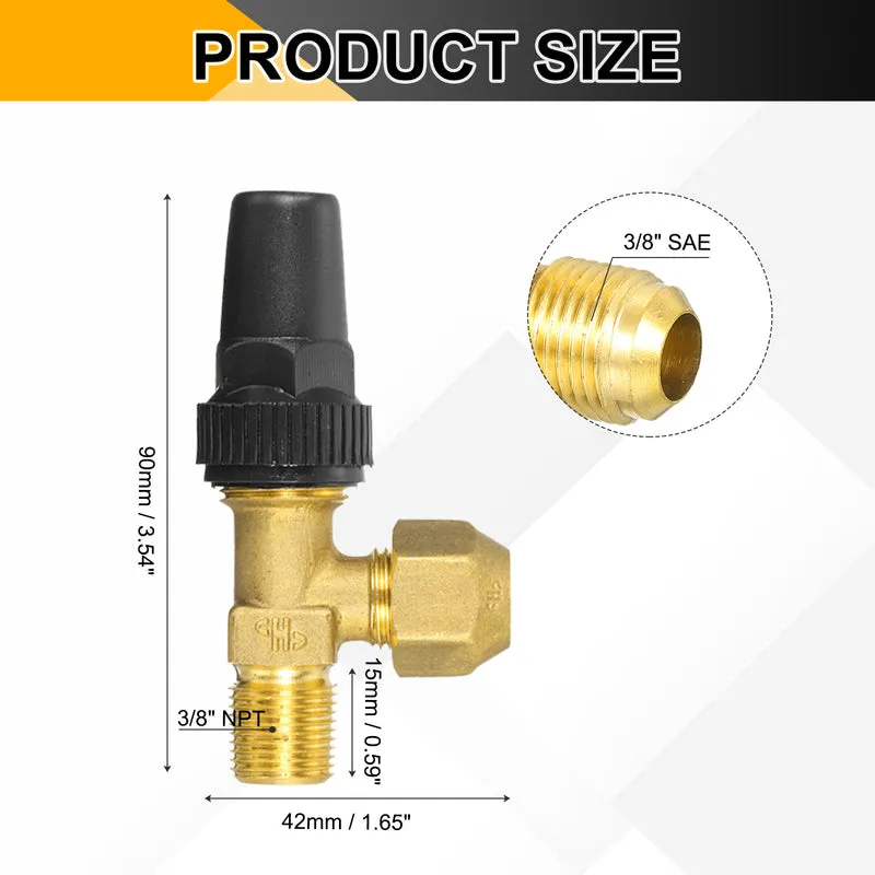 3/8" Flare x 3/8" NPT Male Angle Stop Valve Brass Right Angle Valve Fitting
