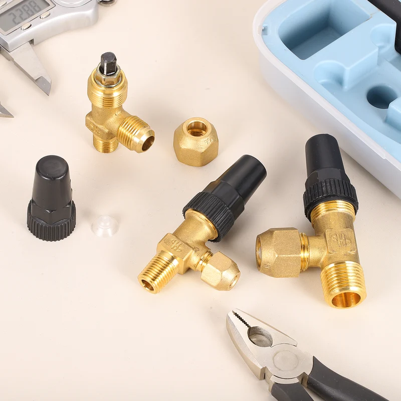 3/8" Flare x 3/8" NPT Male Angle Stop Valve Brass Right Angle Valve Fitting