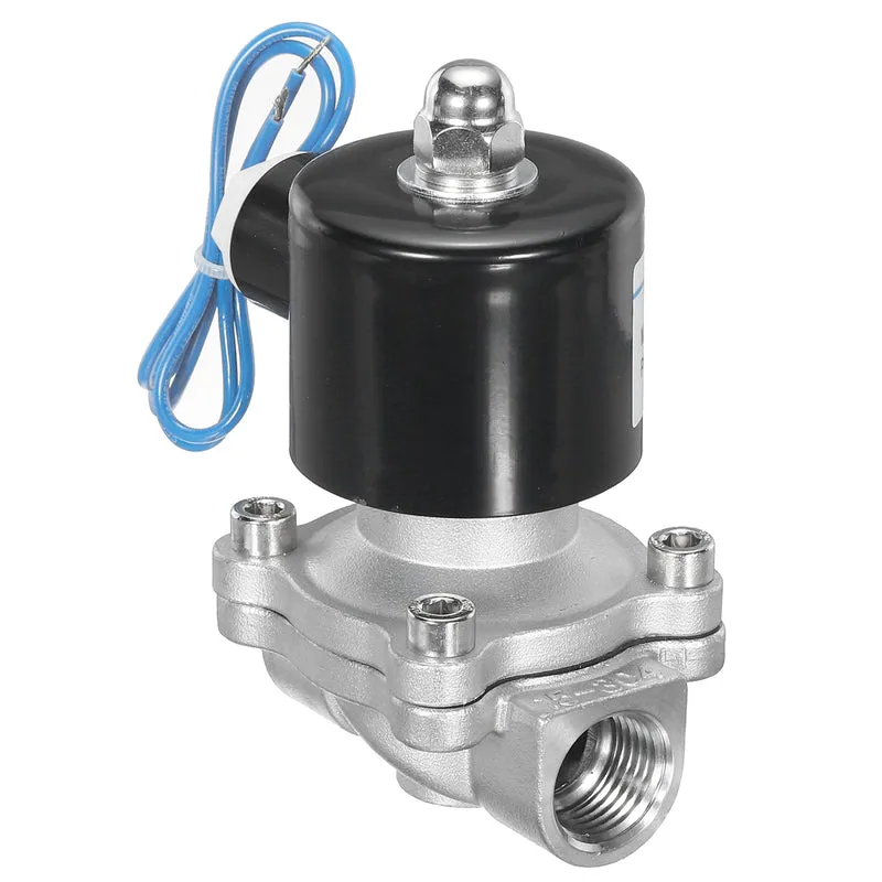 Stainless Steel Electric Solenoid Valve 1/2" NPT 12V DC Closed Water Gas Diesel