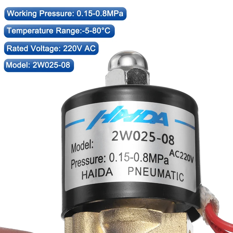 Brass Electric Solenoid Valve 1/4" NPT 220V AC Air Valve Closed Water Gas Diesel