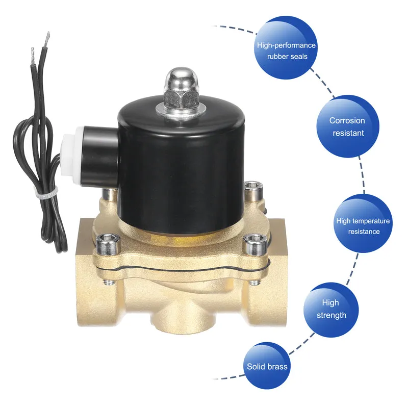 Brass Electric Solenoid Valve 1" NPT 110V AC Air Valve Closed Water Gas Diesel