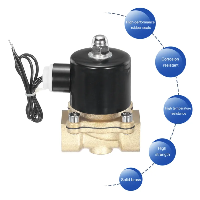 Brass Electric Solenoid Valve 3/4" NPT 110V AC Air Valve Closed Water Gas Diesel