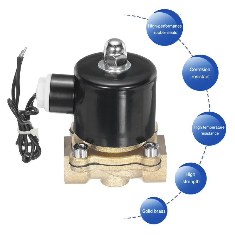 Brass Electric Solenoid Valve 1/2" NPT 110V AC Air Valve Closed Water Gas Diesel