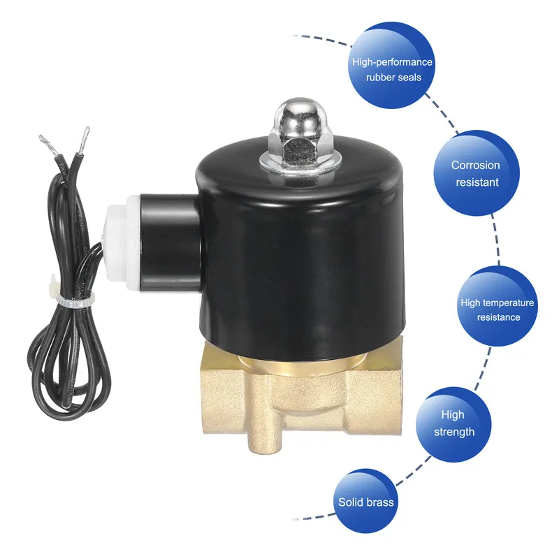 Brass Electric Solenoid Valve 3/8" NPT 110V AC Air Valve Closed Water Gas Diesel