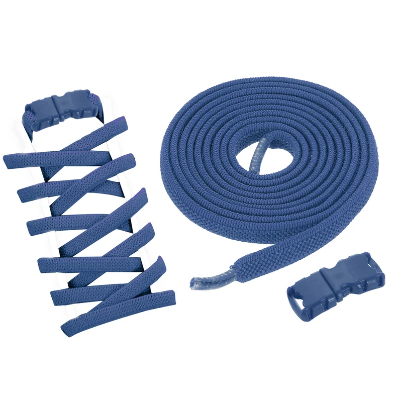 Elastic Tieless Shoe Laces for Adults Sneakers, Navy Blue