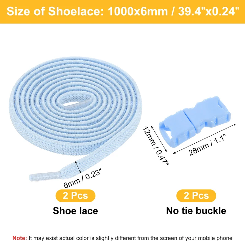 Elastic Tieless Shoe Laces for Adults Sneakers, Coral Blue