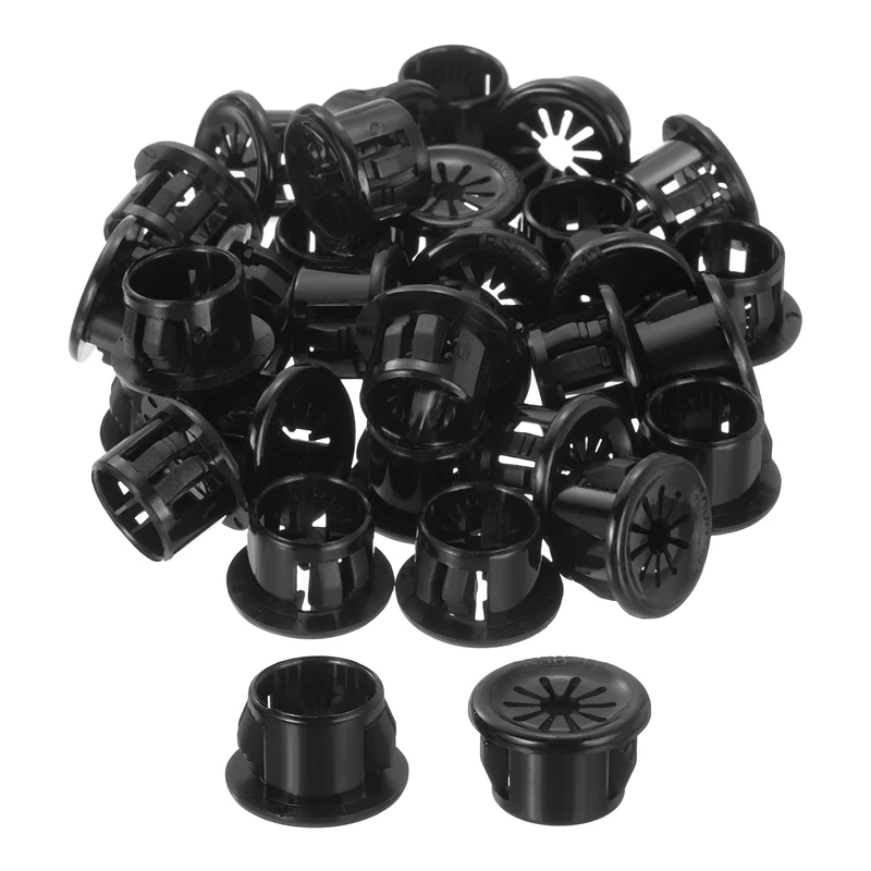 Snap Bushing Grommet 0.5"(13mm) Mount Dia, 30Pcs Nylon Bushing Grommet, Black