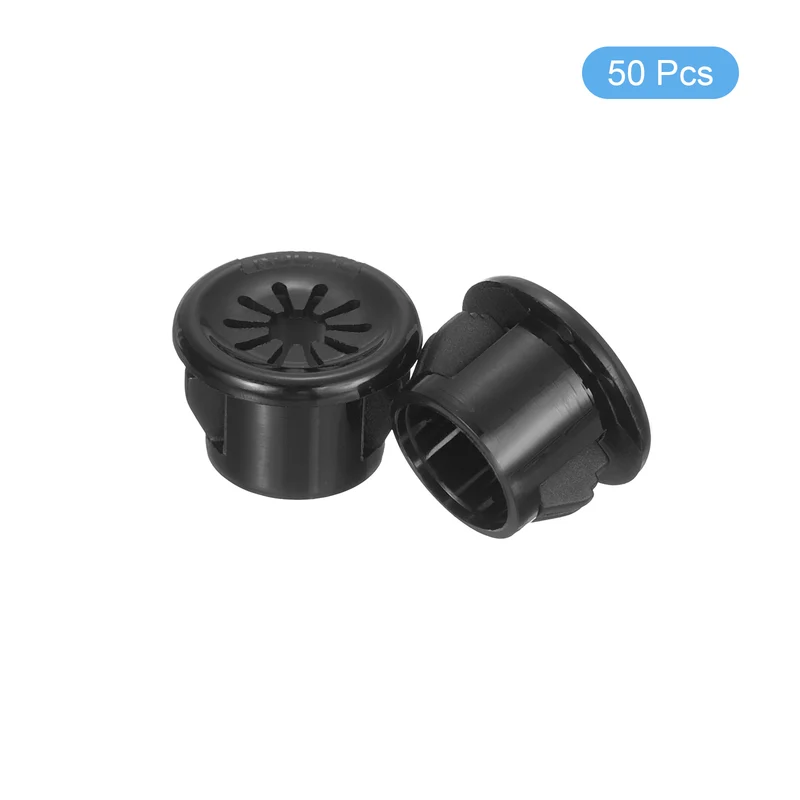 Snap Bushing Grommet 0.47"(12mm) Mount Dia, 50Pcs Nylon Bushing Grommet, Black