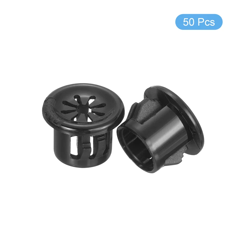 Snap Bushing Grommet 0.43"(11mm) Mount Dia, 50Pcs Nylon Bushing Grommet, Black