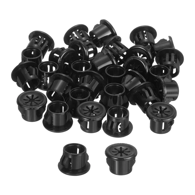 Snap Bushing Grommet 0.43"(11mm) Mount Dia, 30Pcs Nylon Bushing Grommet, Black