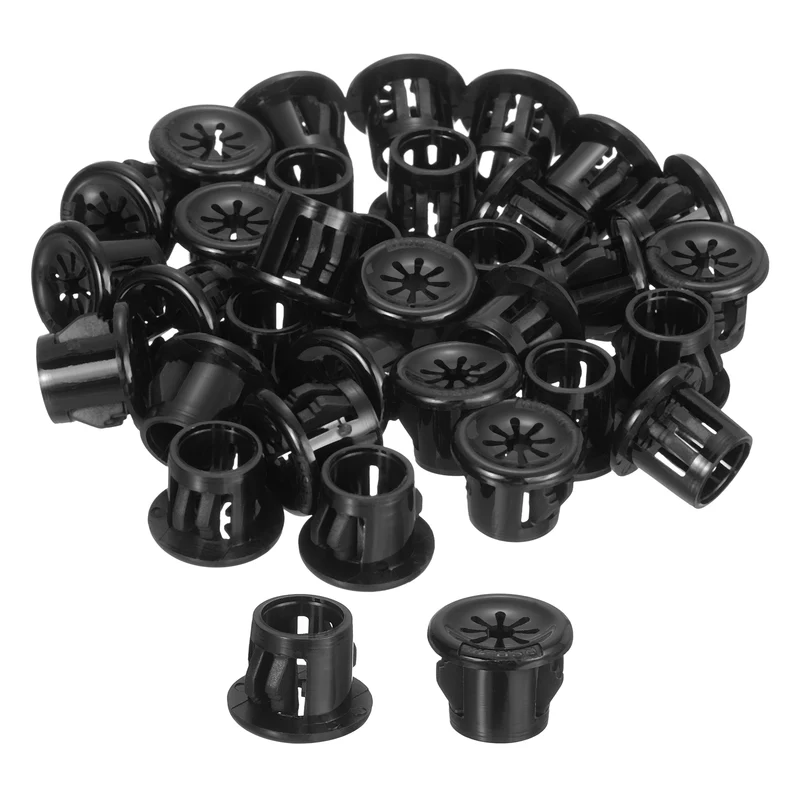 Snap Bushing Grommet 0.4"(10mm) Mount Dia, 50Pcs Nylon Bushing Grommet, Black