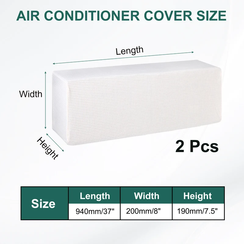 37" Air Conditioner Cover, 2 Pack Indoor AC Cover Knitted Dust Covers, Beige