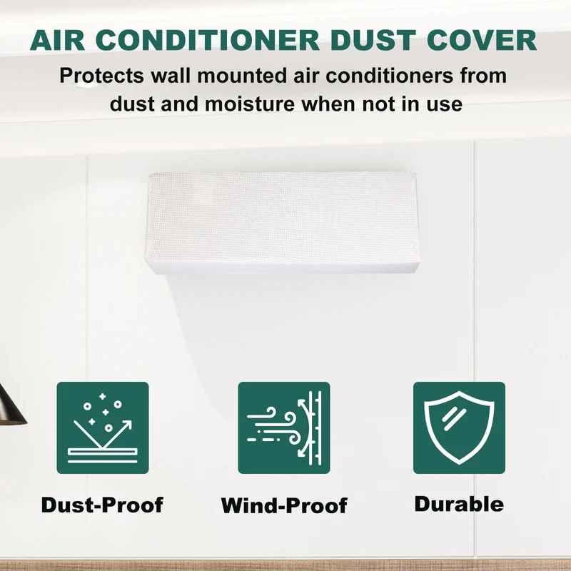 37" Air Conditioner Cover, 2 Pack Indoor AC Cover Knitted Dust Covers, Beige
