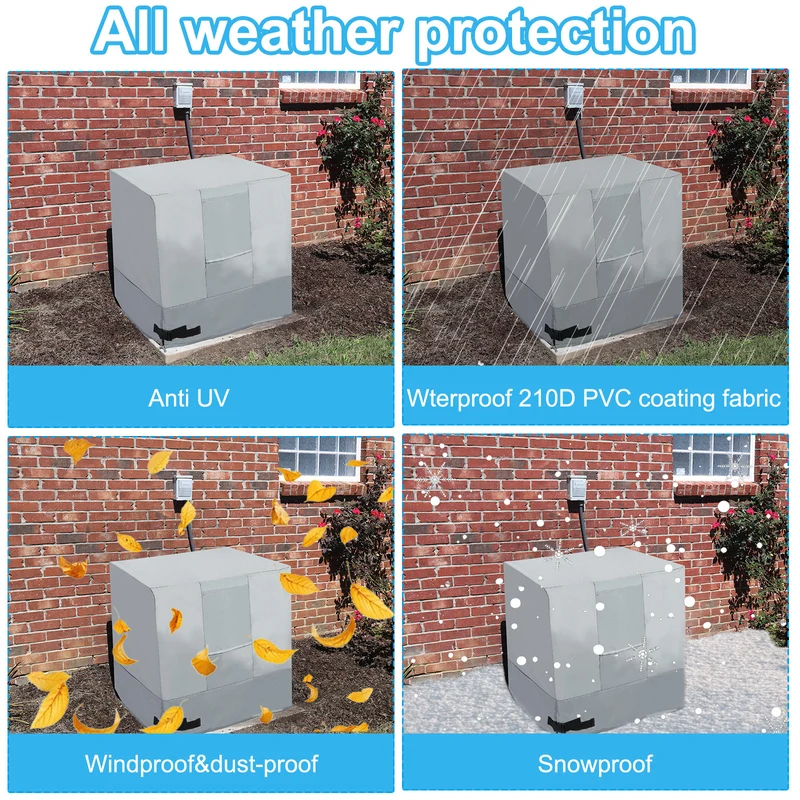 Air Conditioner Cover, 32x32x36" Outdoor AC Unit Covers AC Cover, Black