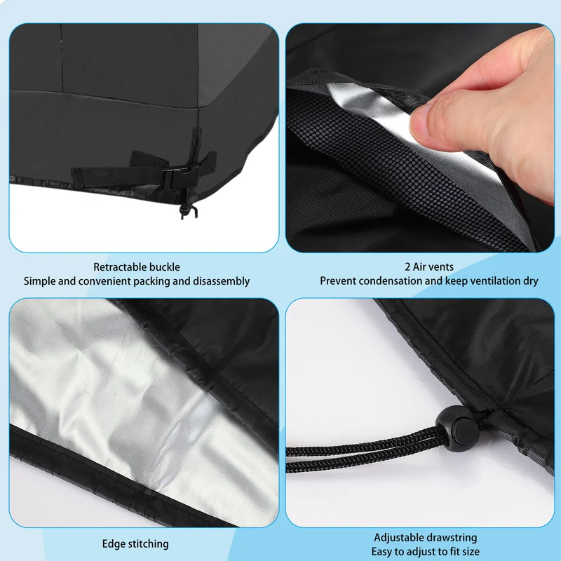 Air Conditioner Cover, 38x38x40" Outdoor AC Unit Covers AC Cover, Black