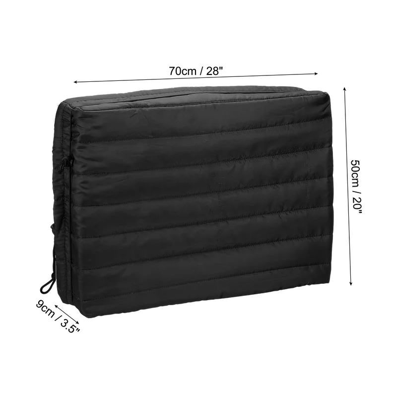 Indoor Air Conditioner Cover, 28x20x3.5" AC Unit Cover Double Insulation Black
