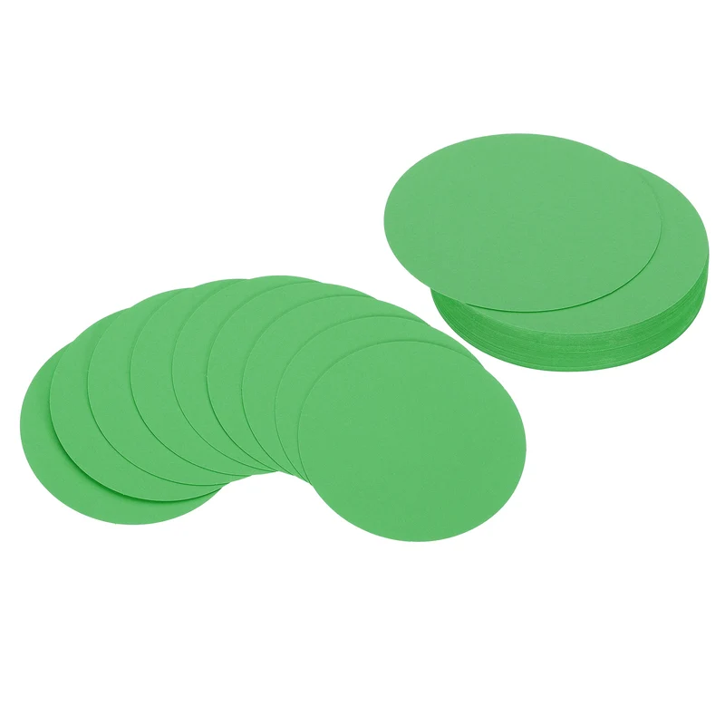 3inch Circle Card Stock, 50Pcs Cutouts Paper Thick Cardstock Coaster Green