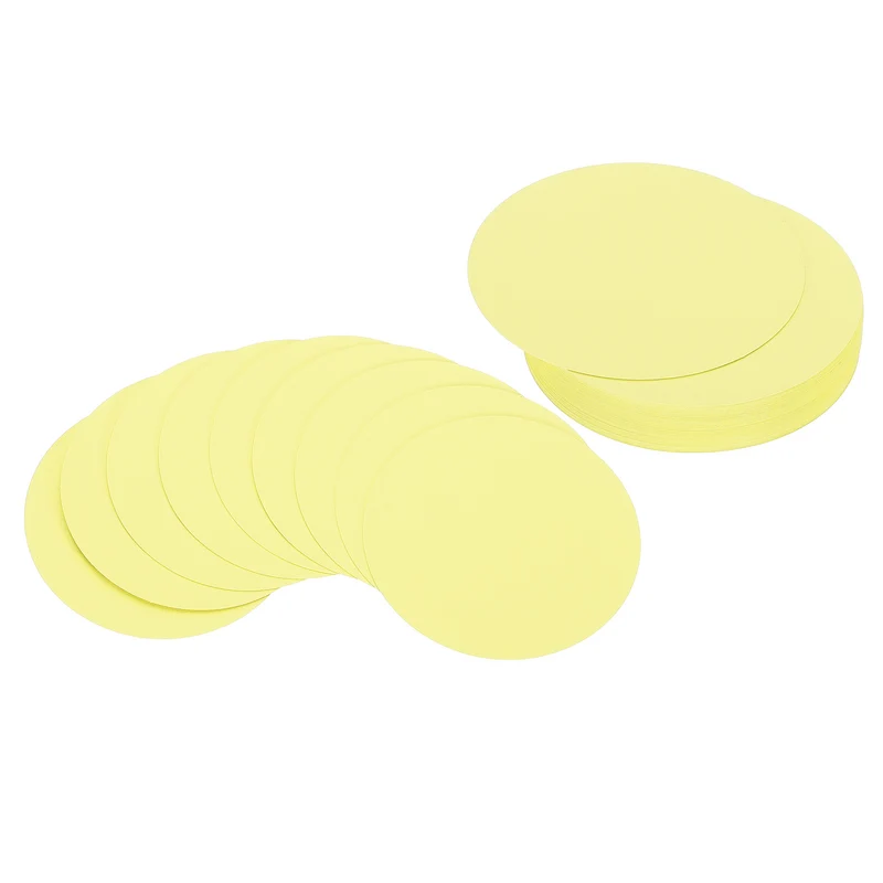 3inch Circle Card Stock, 50Pcs Cutouts Paper Thick Coaster Light Yellow
