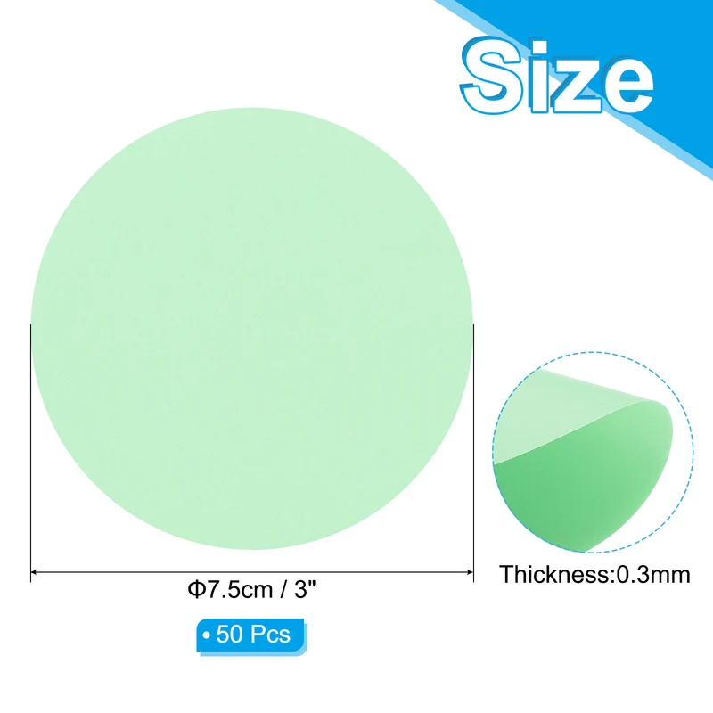 3inch Circle Card Stock, 50Pcs Cutouts Paper Thick Cardstock Coaster Light Green