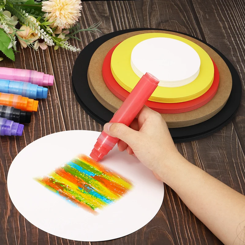 3inch Circle Card Stock, 50Pcs Cutouts Paper Thick Cardstock Coaster Orange