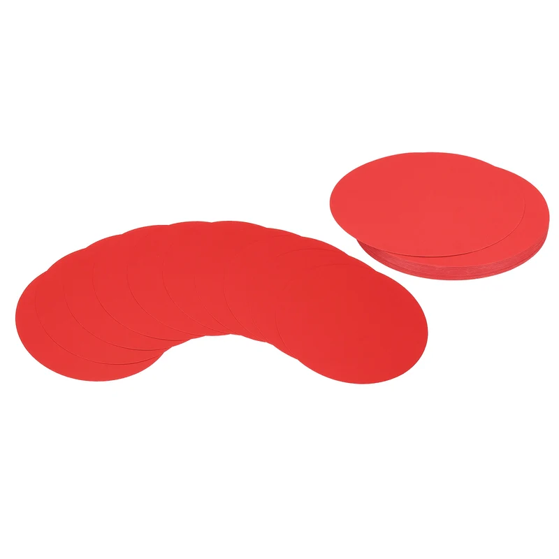 7inch Circle Card Stock, 36Pcs Round Shape Cutouts Paper, Red