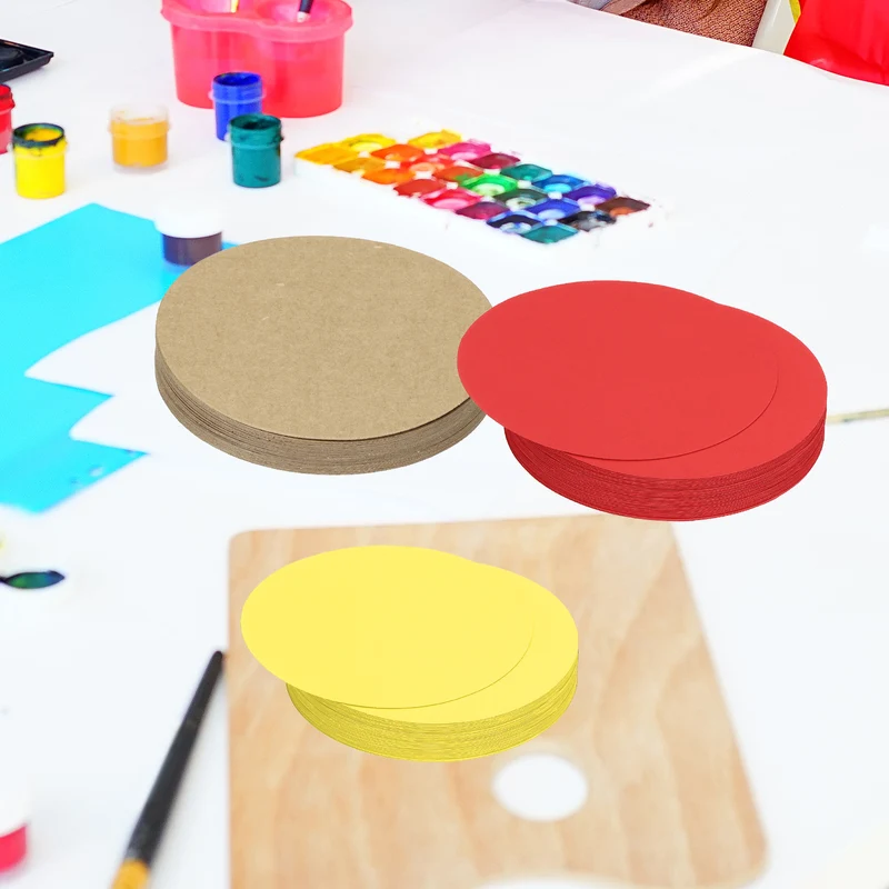 7inch Circle Card Stock, 36Pcs Round Shape Cutouts Paper, Red