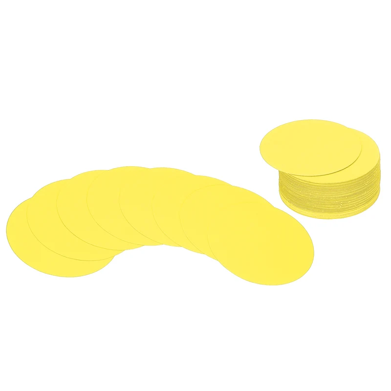 2inch Circle Card Stock, 50Pcs Round Shape Cutouts Paper, Yellow