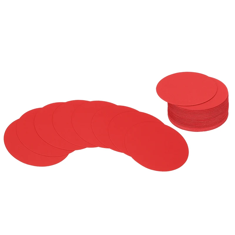 2inch Circle Card Stock, 50Pcs Round Shape Cutouts Paper, Red