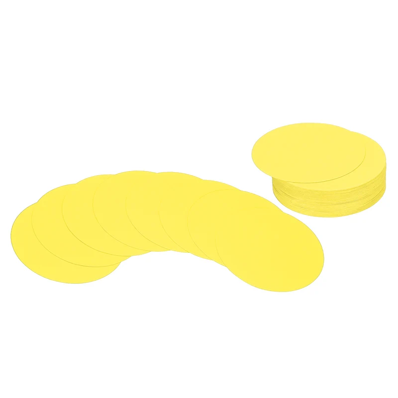 3inch Circle Card Stock, 50Pcs Round Shape Cutouts Paper, Yellow