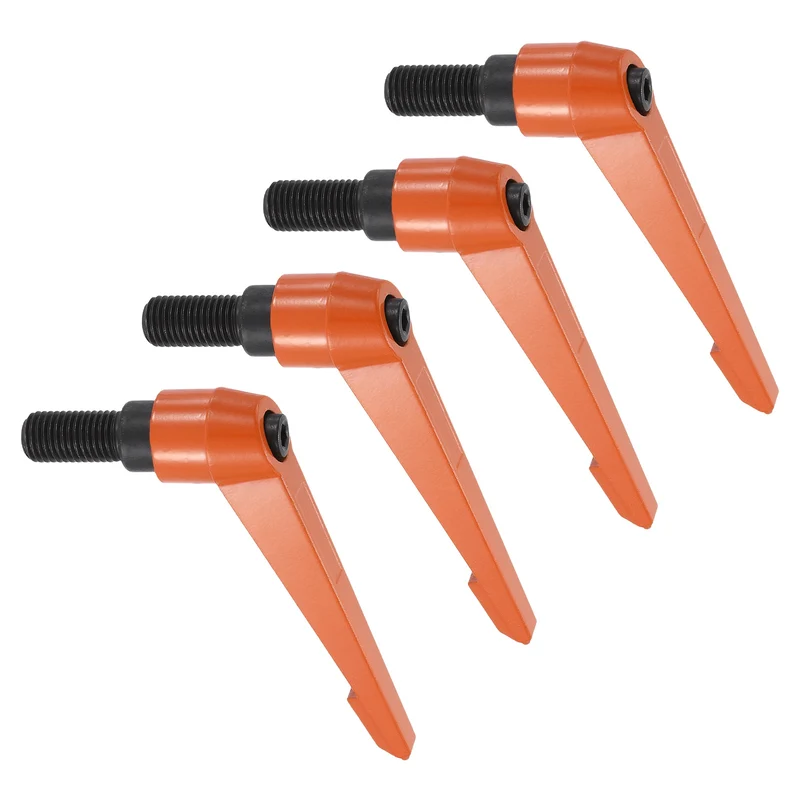 Clamping Lever Handles for Lathe, M16x32mm Male Thread Orange 4Pcs