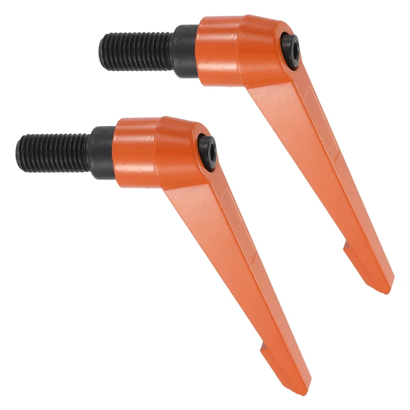 Clamping Lever Handles for Lathe, M16x32mm Male Thread Orange 2Pcs