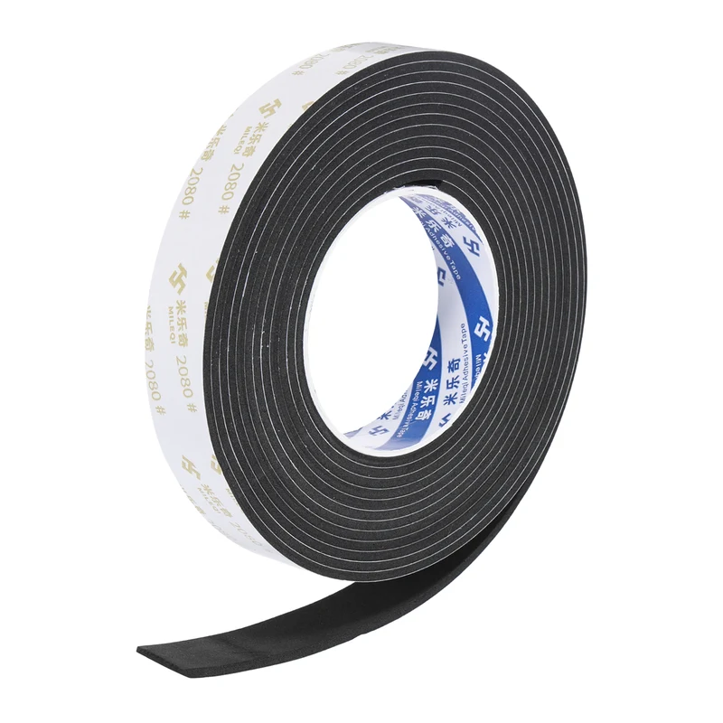 1" W x 1/16" t x 16.4ft l EVA Weather Stripping Foam Tape, Black