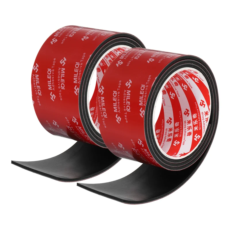2 Pcs Solid Neoprene Rubber Strips 2 3/8" W x 1/8" t x 3.3ft l Black