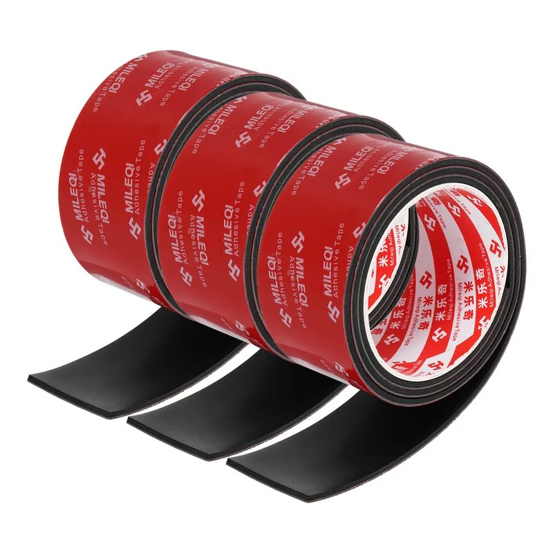 3 Pcs Solid Neoprene Rubber Strips 2 W x 1/8" t x 3.3ft l Black
