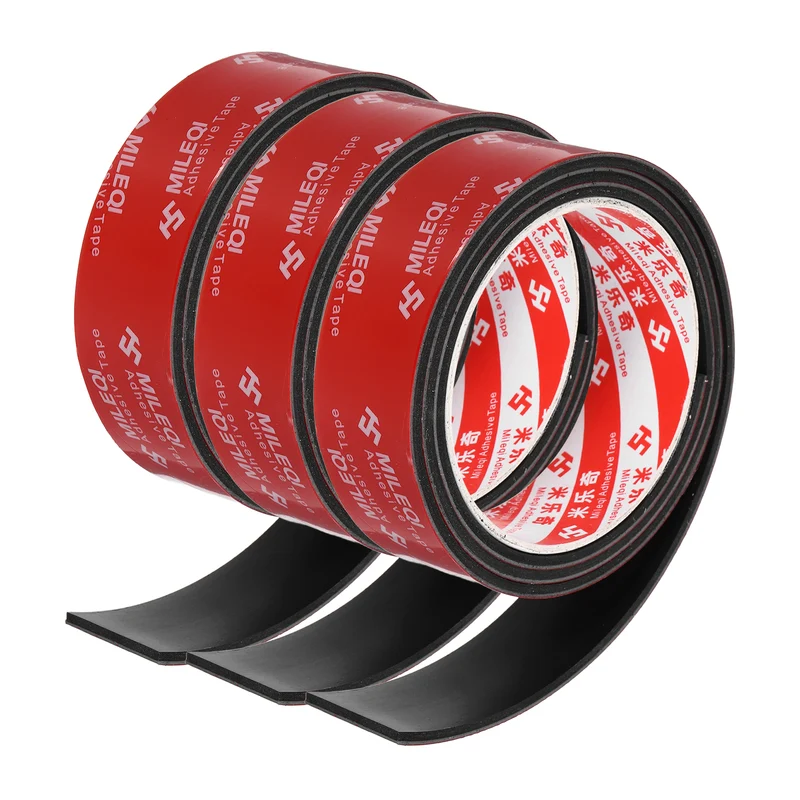 3 Pcs Solid Neoprene Rubber Strips 1 3/16" W x 1/8" t x 3.3ft l Black
