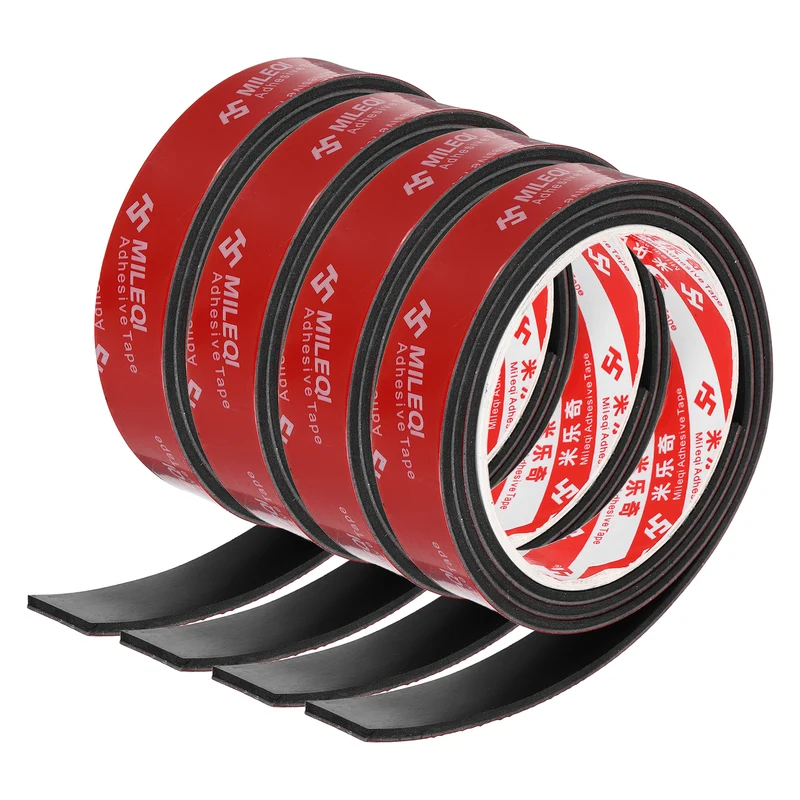 4 Pcs Solid Neoprene Rubber Strips 13/16" W x 1/8" t x 3.3ft l Black