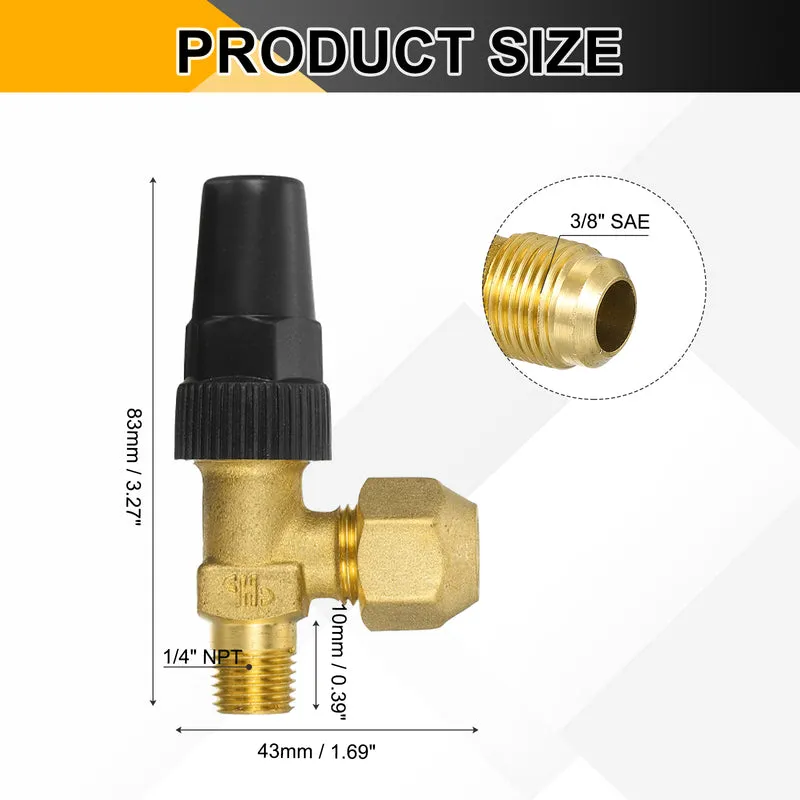 3/8" Flare x 1/4" NPT Male Angle Stop Valve Brass Right Angle Valve Fitting