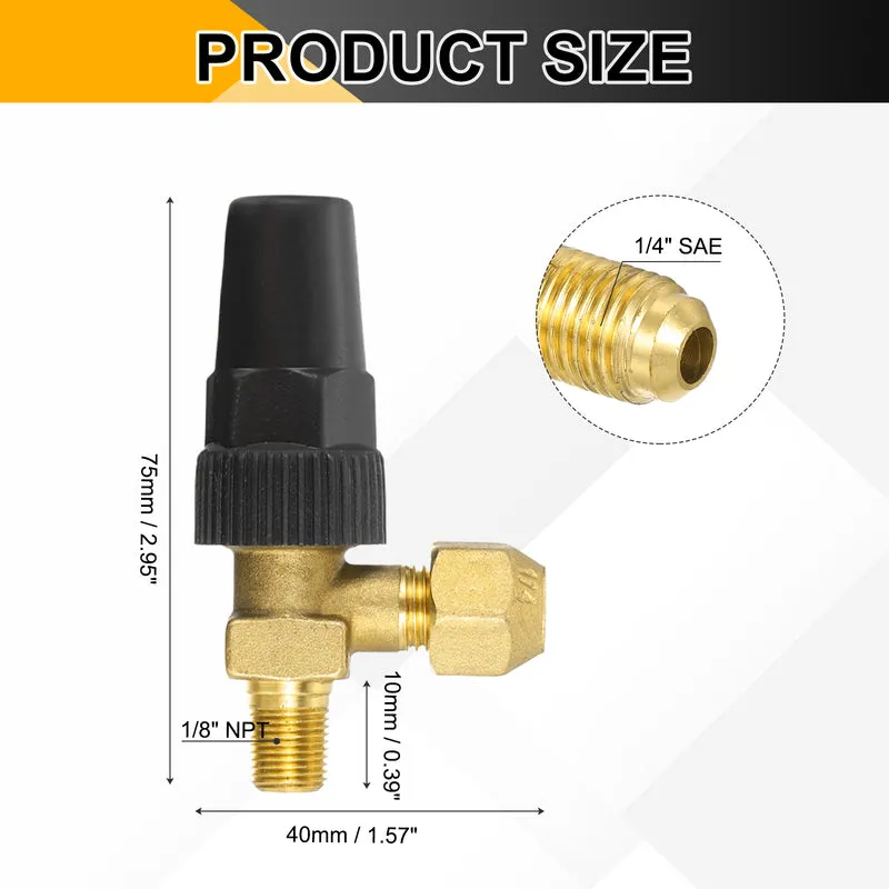 1/4" Flare x 1/8" NPT Male Angle Stop Valve Brass Right Angle Valve Fitting