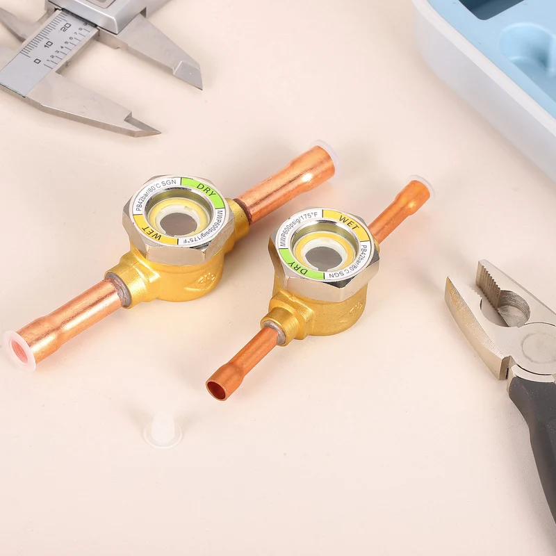 3Pcs Sight Glass 1/4 Inch Universal Liquid Moisture Indicator AC Fitting