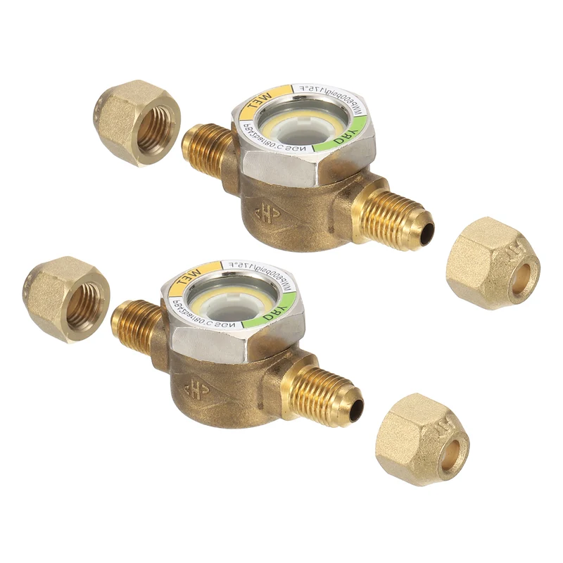 2 x Sight Glass 1/4 x 1/4 SAE Universal Liquid Moisture Indicator