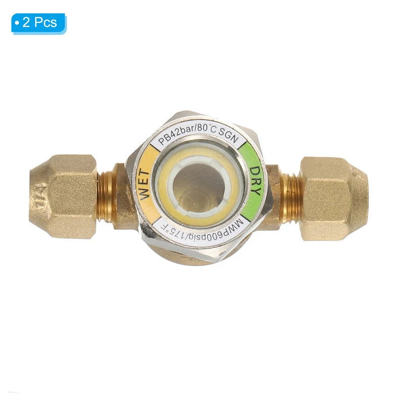 2 x Sight Glass 1/4 x 1/4 SAE Universal Liquid Moisture Indicator