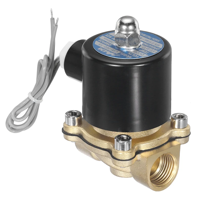 Brass Electric Solenoid Valve 1/2" NPT 24V DC Air Valve Closed Water Gas Diesel