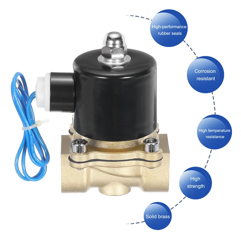 Brass Electric Solenoid Valve 3/4" NPT 12V DC Air Valve Closed Water Gas Diesel