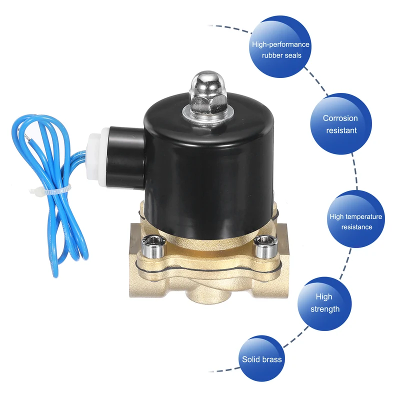 Brass Electric Solenoid Valve 1/2" NPT 12V DC Air Valve Closed Water Gas Diesel