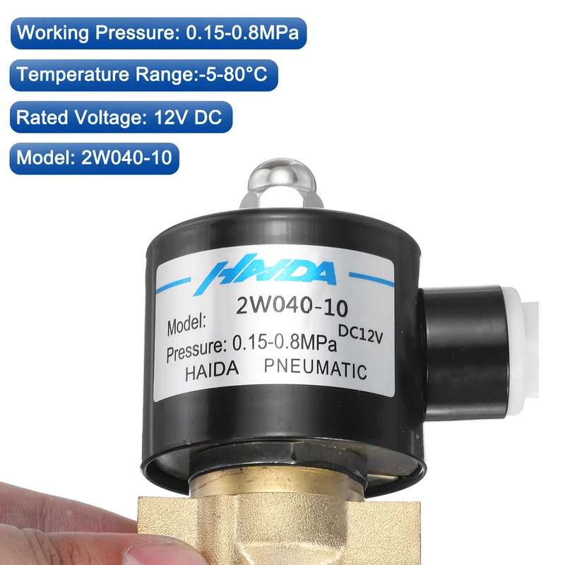 Brass Electric Solenoid Valve 3/8" NPT 12V DC Air Valve Closed Water Gas Diesel