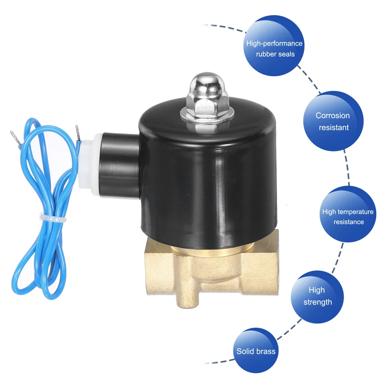 Brass Electric Solenoid Valve 3/8" NPT 12V DC Air Valve Closed Water Gas Diesel