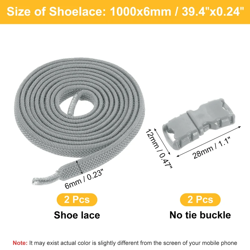 Elastic Tieless Shoe Laces for Adults Sneakers, Light Gray