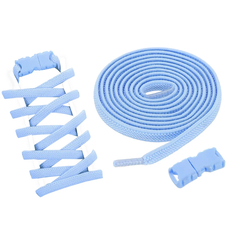 Elastic Tieless Shoe Laces for Adults Sneakers, Sky Blue