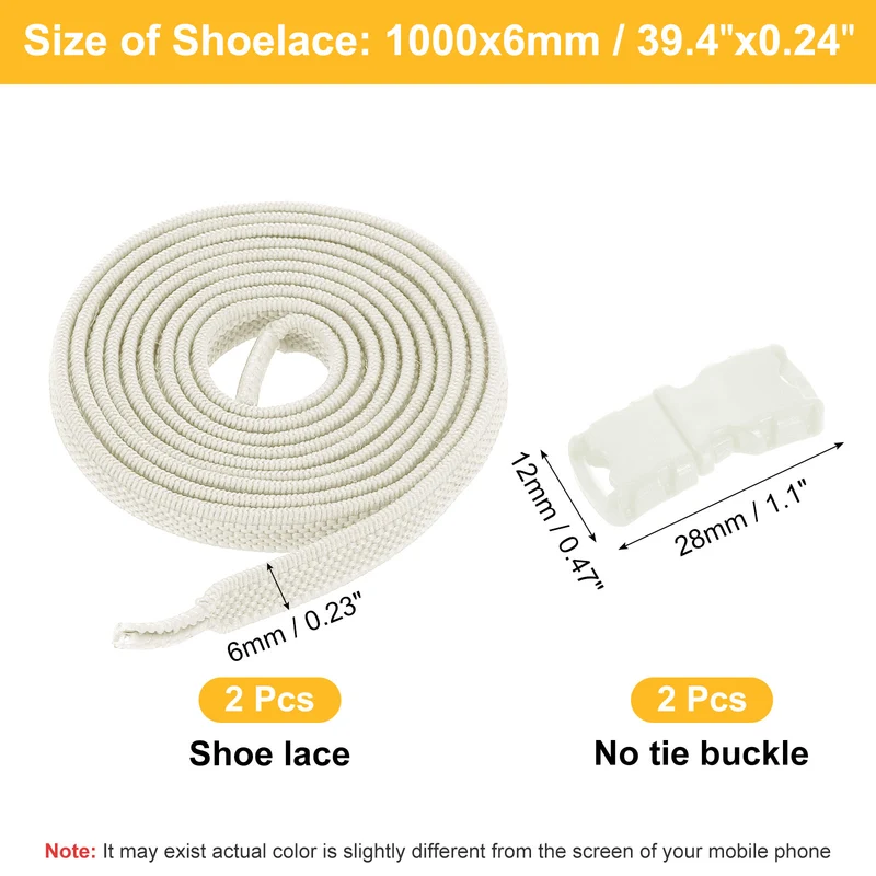 Elastic Tieless Shoe Laces for Adults Sneakers, Beige